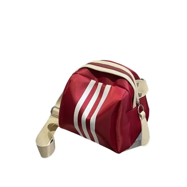 Striped nylon crossbody bag