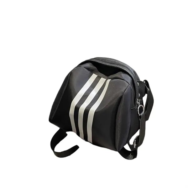 Striped nylon crossbody bag