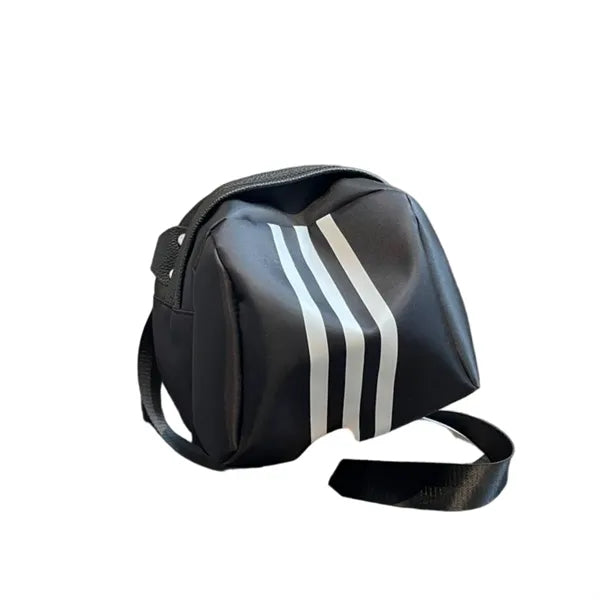 Striped nylon crossbody bag
