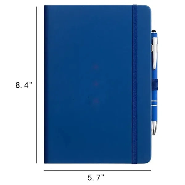 PU Leather Journal Notebook w/ Stylus Metal Ballpoint Pen