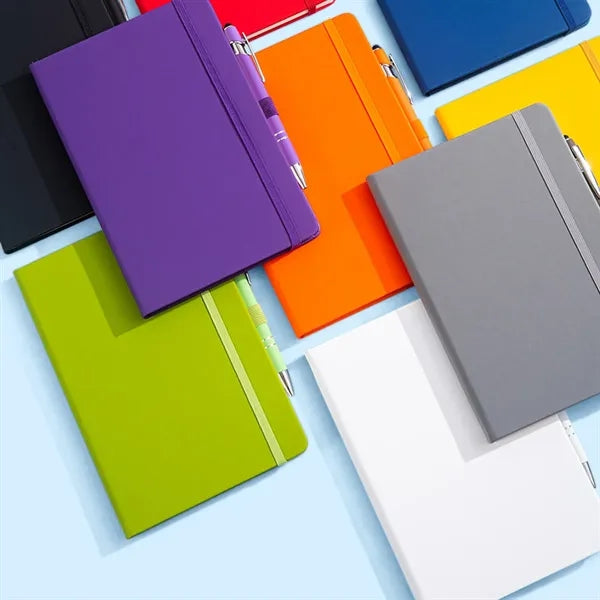PU Leather Journal Notebook w/ Stylus Metal Ballpoint Pen
