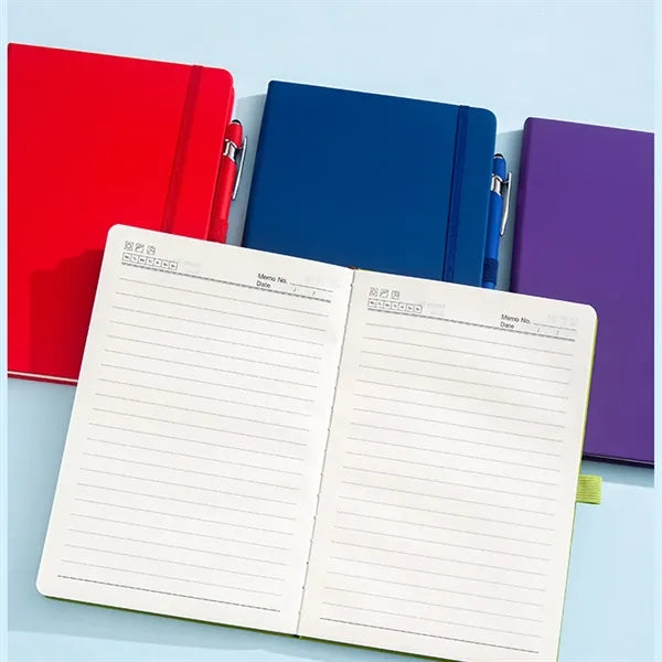 PU Leather Journal Notebook w/ Stylus Metal Ballpoint Pen