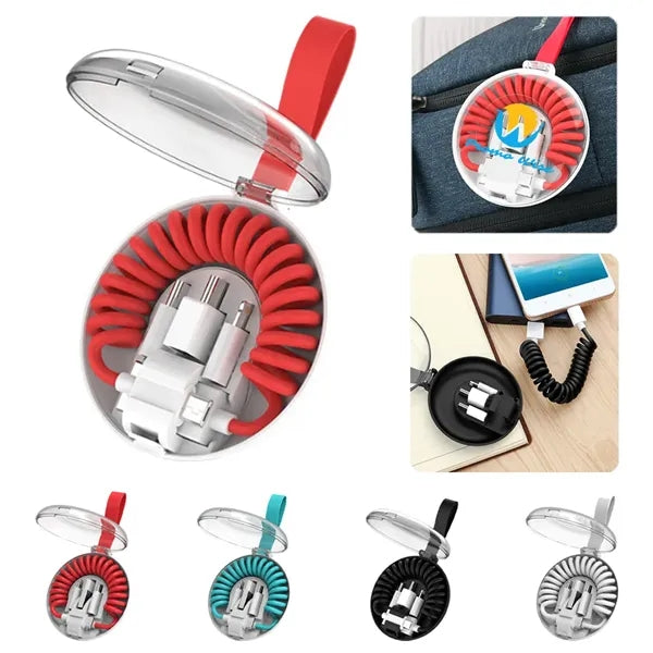 Spring Fast Charging Data Cable Six-In-One Storage Box