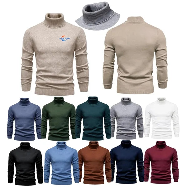 Men's Knitted Turtleneck Sweater,multi colors