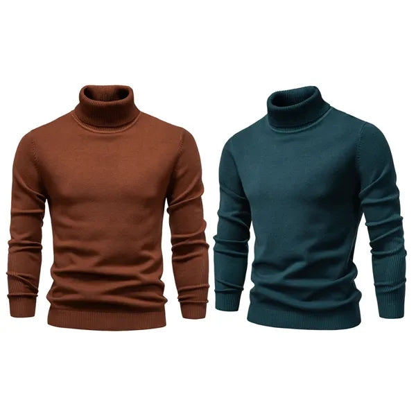 Men's Knitted Turtleneck Sweater,multi colors