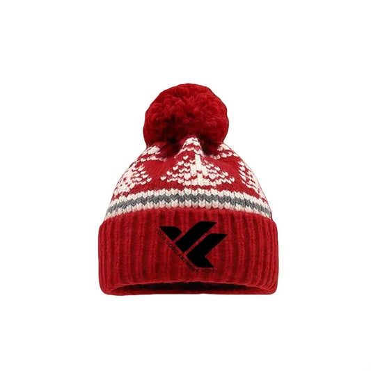 Retro Fair Isle style knitted hat, ski windproof festive