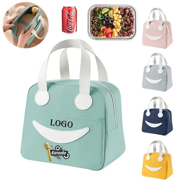 Fun Smile Insulated Lunch Tote, Keep Food Warm or Cold.