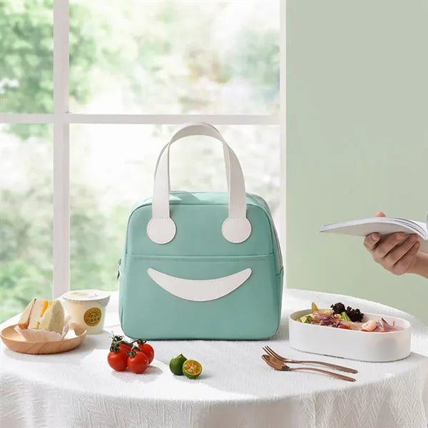 Fun Smile Insulated Lunch Tote, Keep Food Warm or Cold.