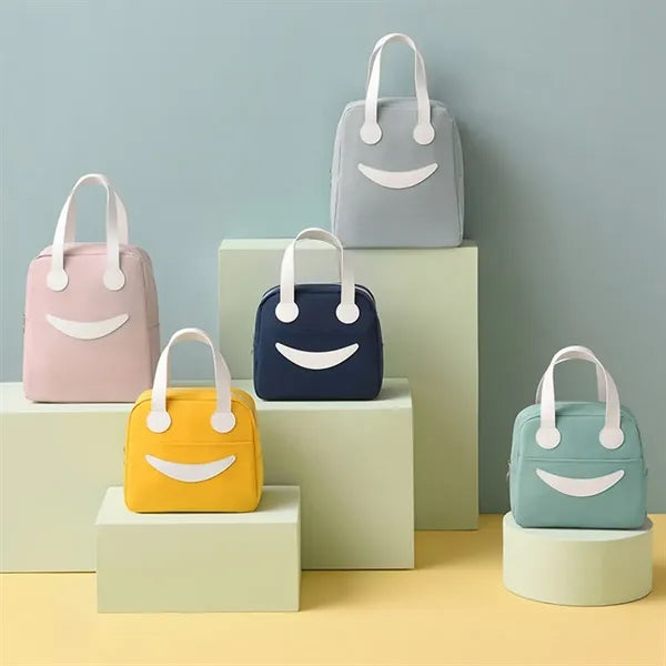 Fun Smile Insulated Lunch Tote, Keep Food Warm or Cold.