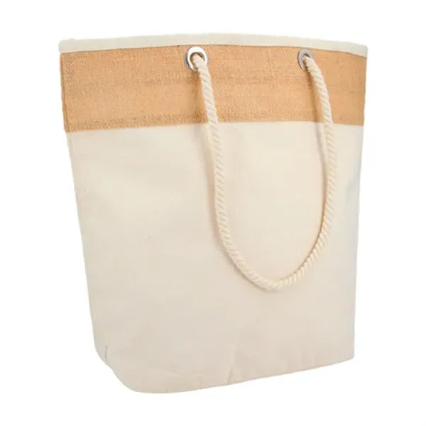 Jute Accent 12oz Cotton Canvas Rope Tote