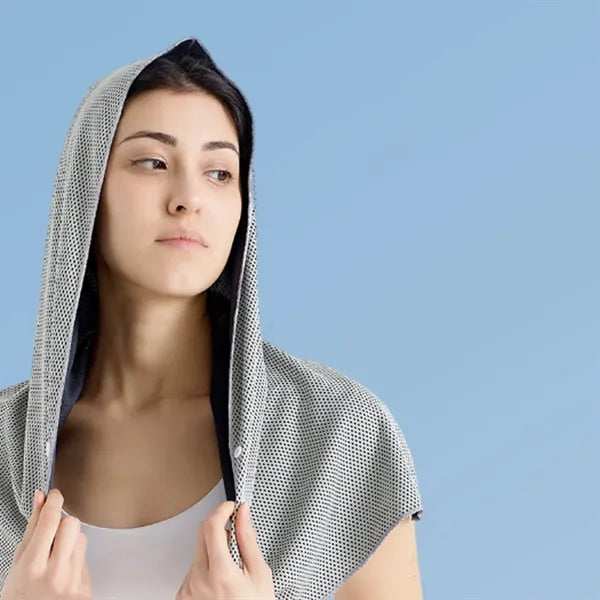 Outdoor Sun Protection Quick-Drying U-Shaped Hooded Towel
