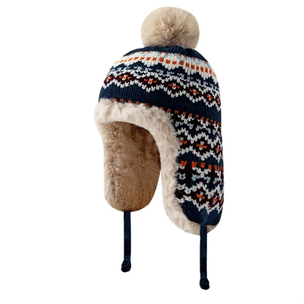 Rabbit fur thickened fleece-lined Lei Feng hat