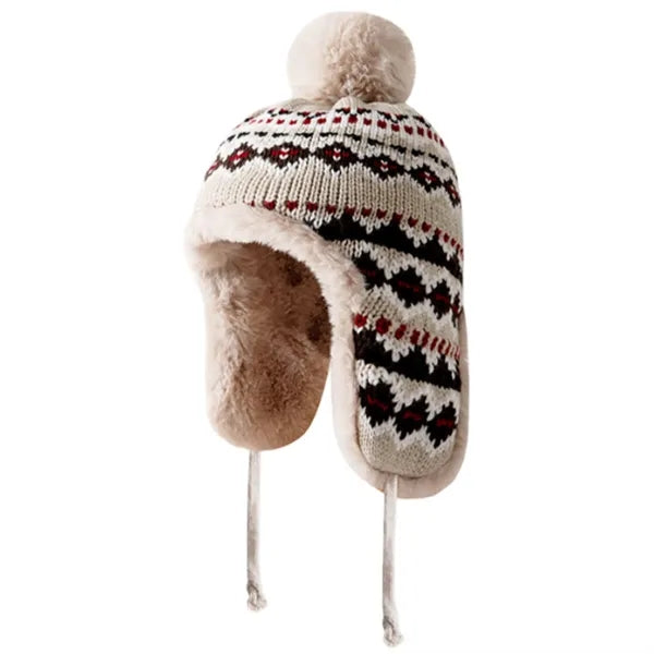 Rabbit fur thickened fleece-lined Lei Feng hat
