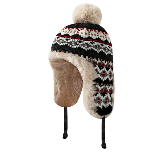 Rabbit fur thickened fleece-lined Lei Feng hat