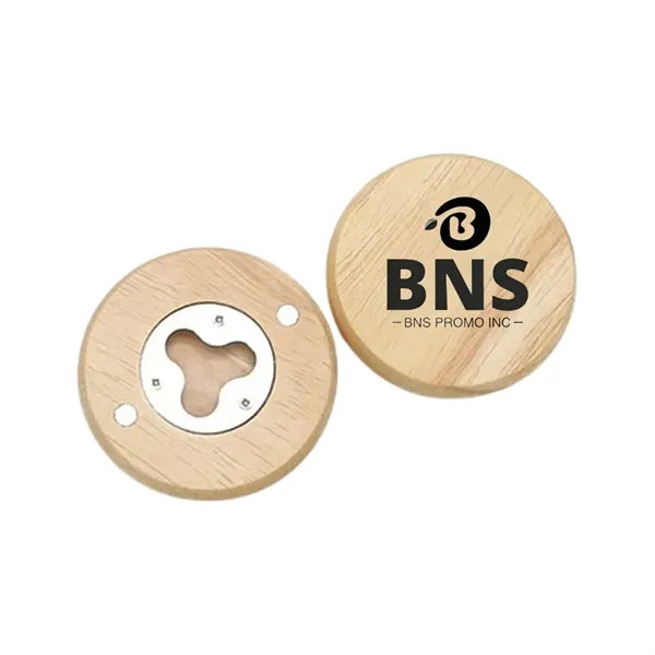 Wooden Beer Opener Fridge Magnet