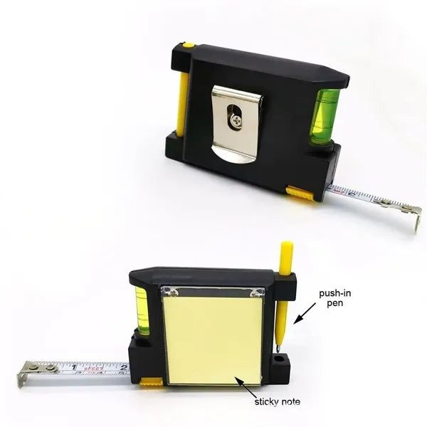 5-in-1 Square Steel Tape Measure with Notepad Pen