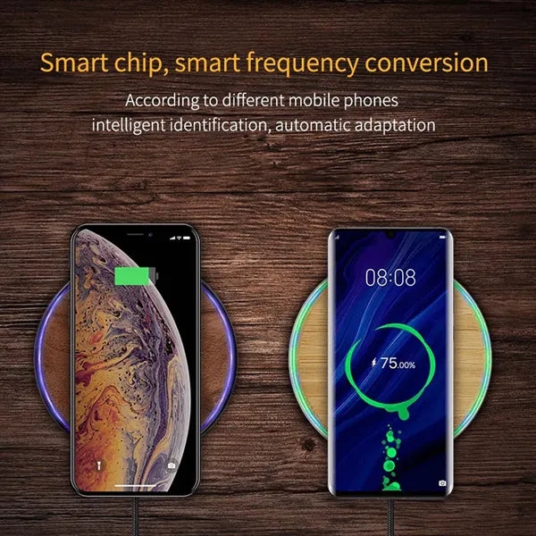 15W wooden wireless charger anti-slip fast charging pad