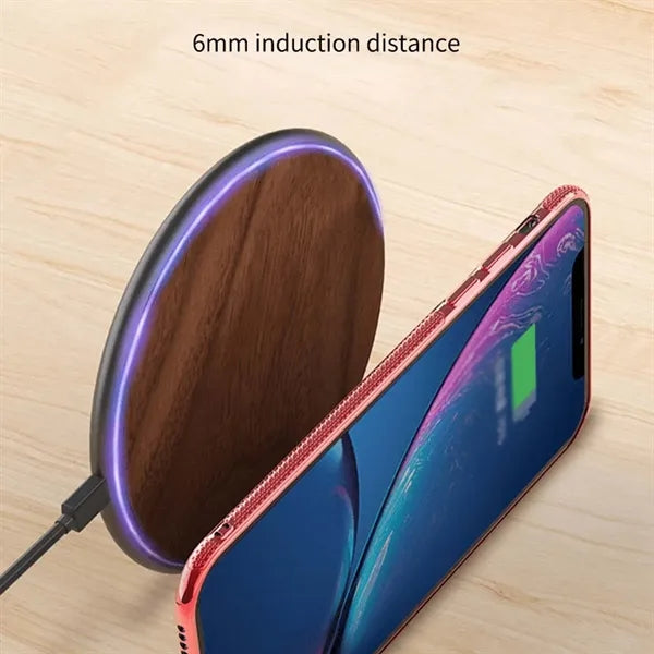 15W wooden wireless charger anti-slip fast charging pad