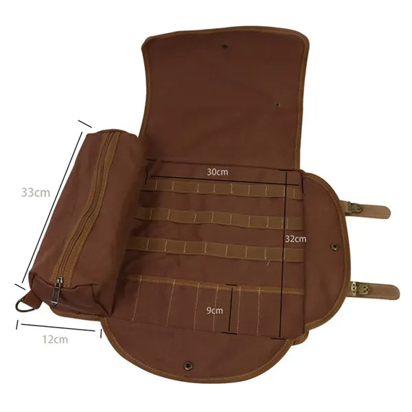 Canvas Roll Up Bartender Traveling Bar Kit Bag