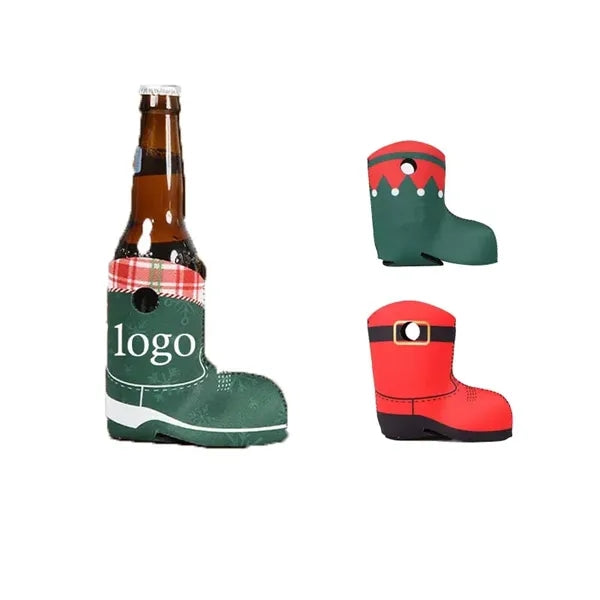 Christmas Boot Shaped 12Oz. Can Cooler Sleeve