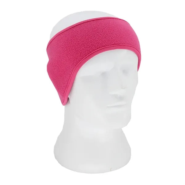 Fleece headband with ear flaps for sports, running, cycling
