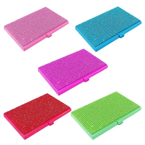 Metal Rhinestone Business Card Holder