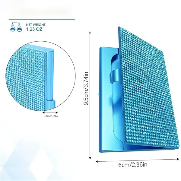 Metal Rhinestone Business Card Holder