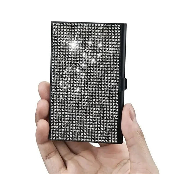 Metal Rhinestone Business Card Holder