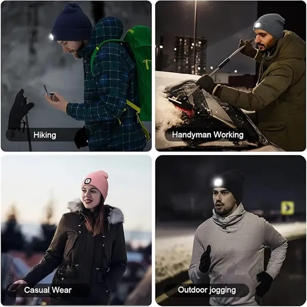 USB Rechargeable LED Light Beanie Hat