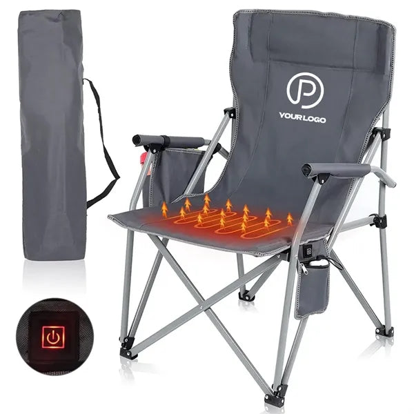 Heated camping chair with carrying bag for patio outdoor
