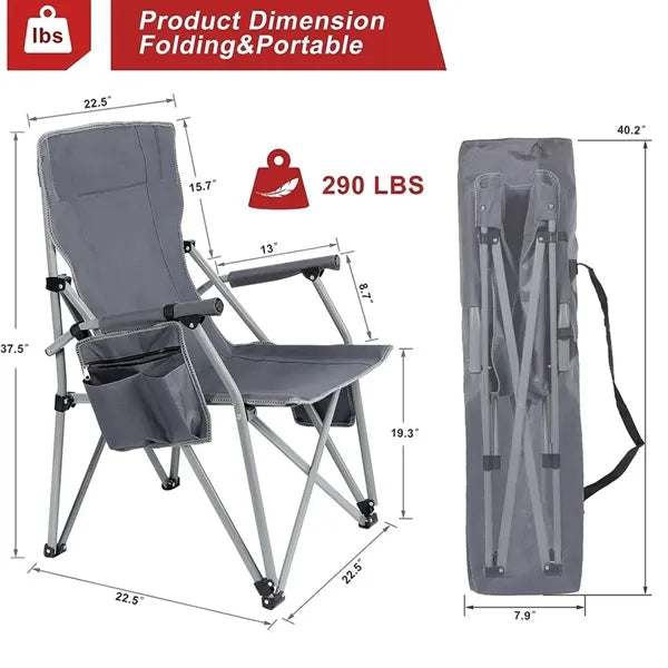 Heated camping chair with carrying bag for patio outdoor