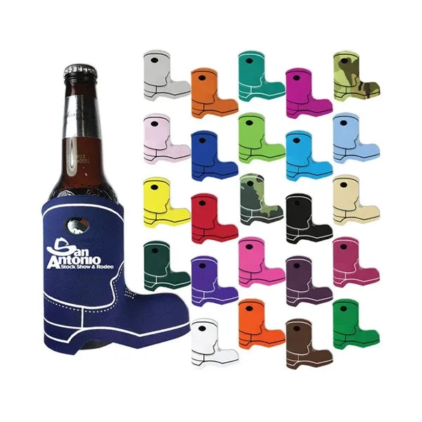 12oz Custom Boot Shaped Beer Cooler Multi-Color Can Holder
