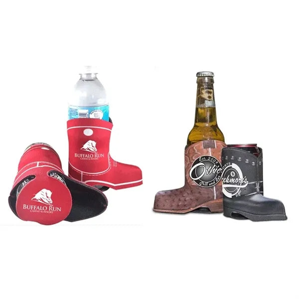 12oz Custom Boot Shaped Beer Cooler Multi-Color Can Holder