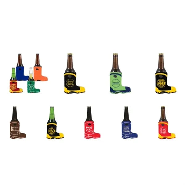 12oz Custom Boot Shaped Beer Cooler Multi-Color Can Holder