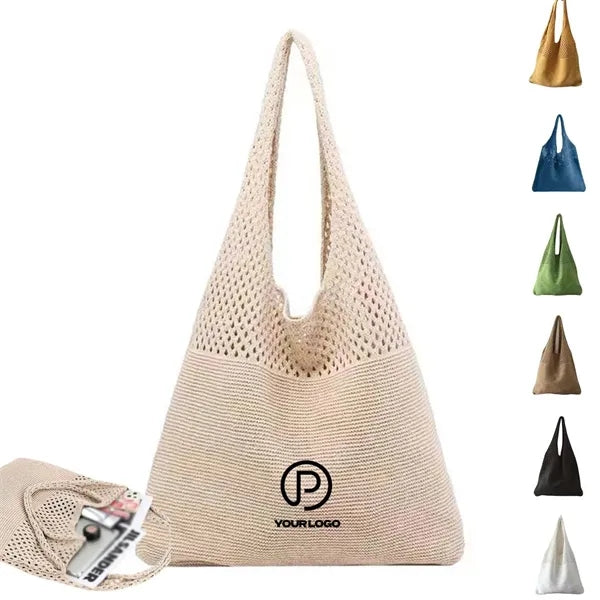 Crochet beach bag portable sustainable knitted for shopping