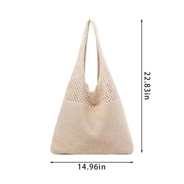 Crochet beach bag portable sustainable knitted for shopping