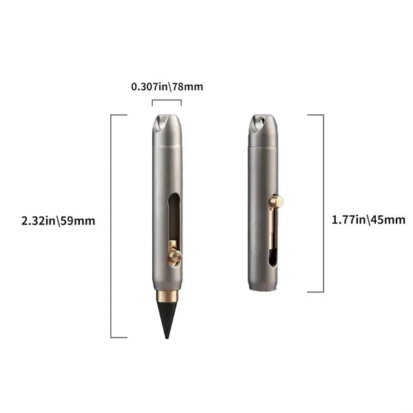 Mini titanium keychain retractable self-sharpening pencil