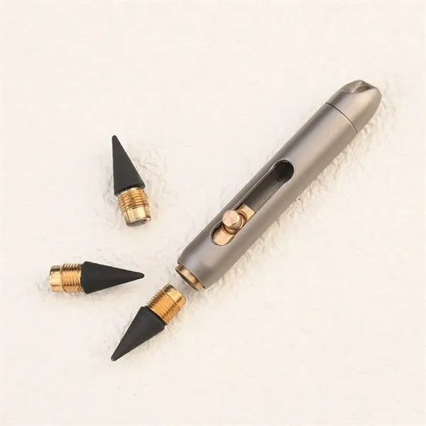 Mini titanium keychain retractable self-sharpening pencil