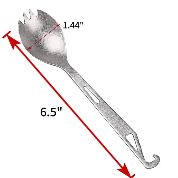 Titanium Bottle Opener Spork Spoon Fork Flatware Cutlery
