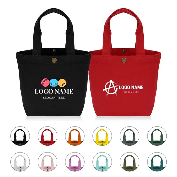 12 oz Cotton Canvas Mini Tote Bag Solid Color with 12 Colors