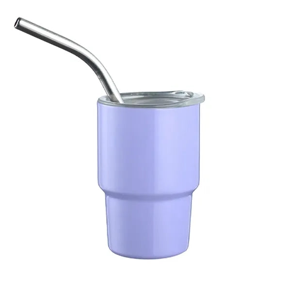 3oz Stainless Steel Mini Tumbler With Straw