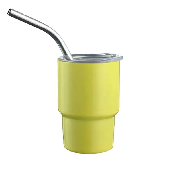 3oz Stainless Steel Mini Tumbler With Straw