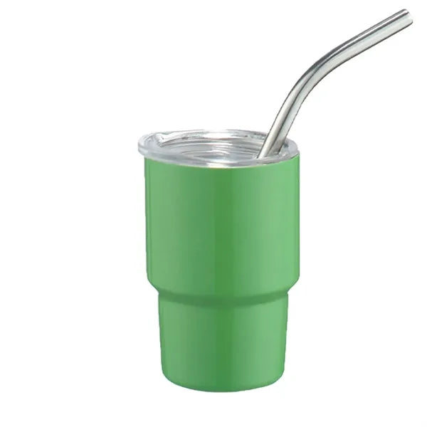 3oz Stainless Steel Mini Tumbler With Straw