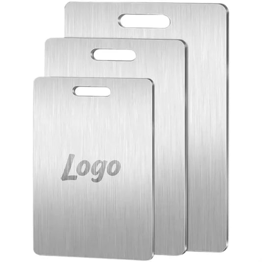 Stainless steel double sided cutting board