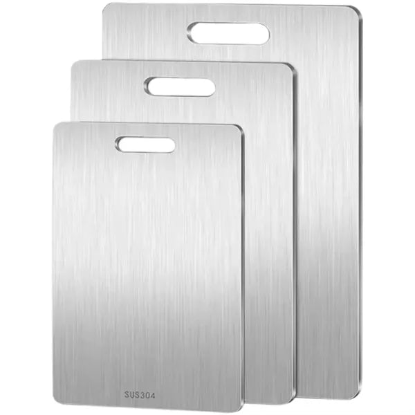Stainless steel double sided cutting board