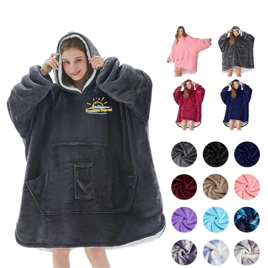 L'AGRATY Oversized Hooded Blanket Sweatshirt with Pockets