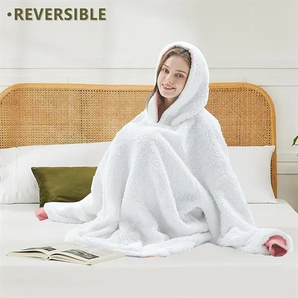 L'AGRATY Oversized Hooded Blanket Sweatshirt with Pockets