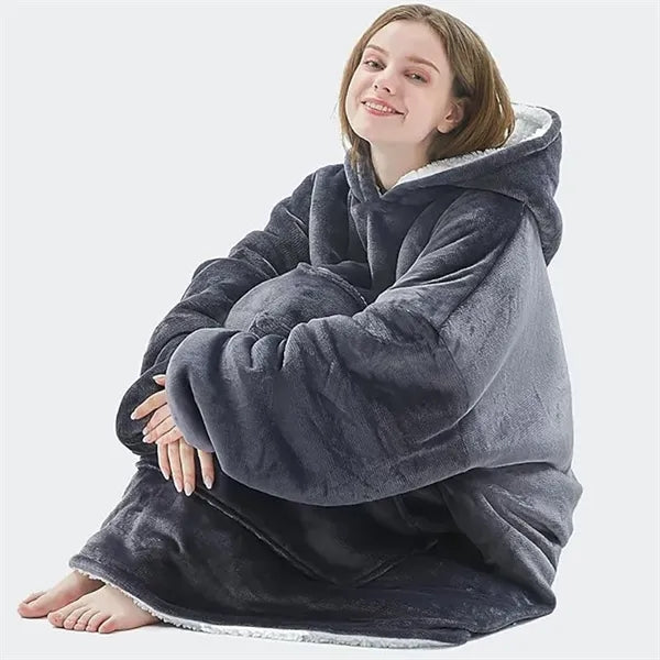 L'AGRATY Oversized Hooded Blanket Sweatshirt with Pockets