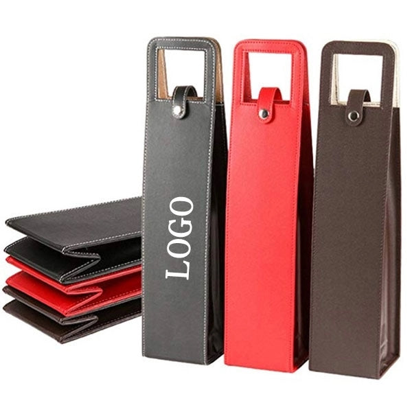 Leather Wine Bottle Tote Bag