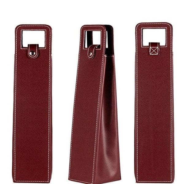 Leather Wine Bottle Tote Bag
